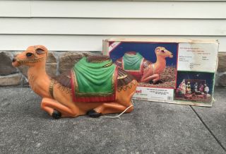 Vintage Empire 28 " Christmas Nativity Manger Camel Blow Mold Lighted W Box 1378