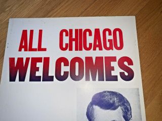 1968 ALL CHICAGO WELCOMES BOB KENNEDY POSTER Robert Bobby Kennedy for President 3