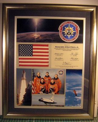 Nasa Space Flown Flag Shuttle Discovery Mission For Albert Gore Sts - 29 1989