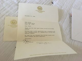 Bill Clinton Auto/signed Letter To His Cousin President White House Governor
