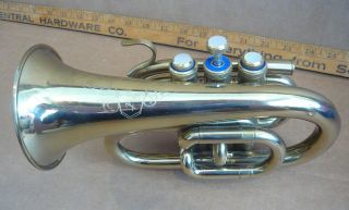 Vintage Brass Pocket Trumpet with Hard Case Camelot,  Made in Czechoslovakia 3