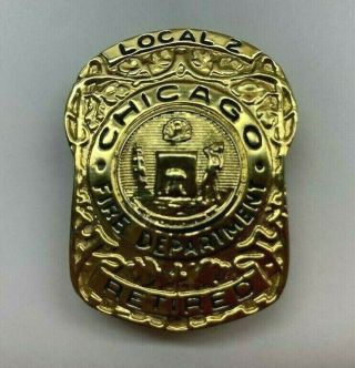 Vintage Chicago Fire Department Fireman Firefighter Retirement Badge Engine 119