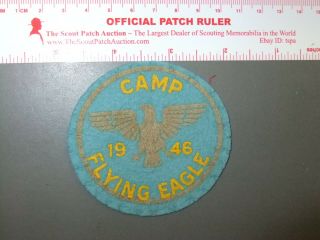 Boy Scout Camp Flying Eagle 1946 Felt Patch Fl 0279ee