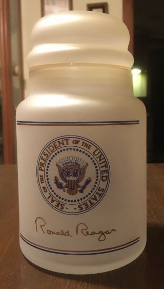 Rare Frosted Ronald Reagan White House Jelly Bean Jar