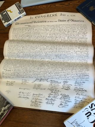 Rare 1939 E.  M.  Weeks Declaration Of Independence 31 " X26 " Facsimile Of