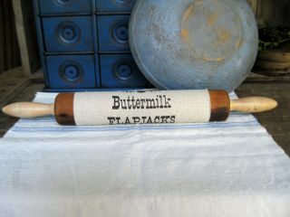 Antique Wood Rolling Pin Cream Milk Paint Buttermilk Flapjacks