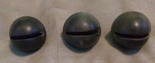 3 Antique Primitive Brass Metal Harness Sleigh Bells 1 1/2 " Christmas Decor