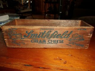 Antique Wooden Smithfield Crean Cheese Box