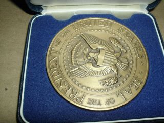 President Ronald Reagan White House Presidential Seal & Signature Paperweight