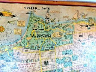 VINTAGE LOVELY CARTOON MAP OF SAN FRANCISCO CA BY GODWIN 1927 SUTRO FOREST 1927 2