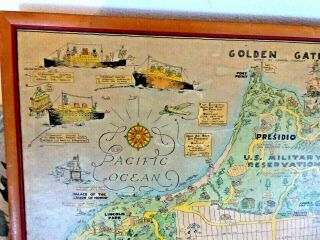 VINTAGE LOVELY CARTOON MAP OF SAN FRANCISCO CA BY GODWIN 1927 SUTRO FOREST 1927 3
