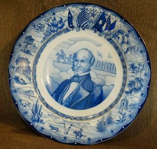 Texas Centennial Plate 1836 - 1936,  General Sam Houston,  Czech - Made,  Texana