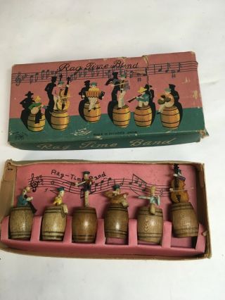 6 Miniature Musicians “rag Time Band” Made In Occupied Japan