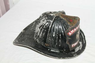 Vintage Cairns Brothers Aluminum Fire Helmet Leather Shield Amagansett