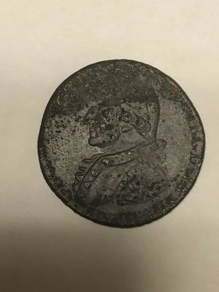 Rare George Washington Inaugural Button Struck Over English Copper Or Colonial