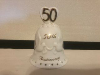 Vintage Ceramic Porcelain Bell 50th Anniversary