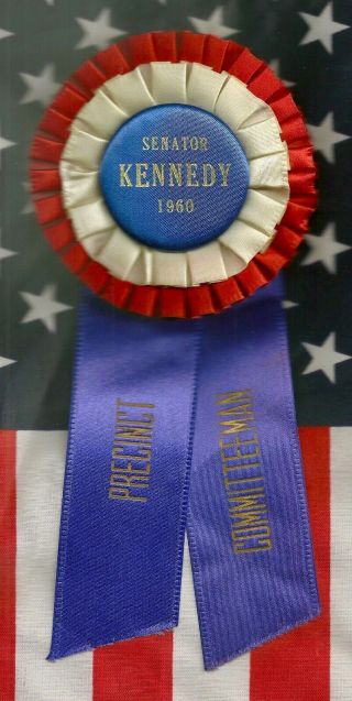 Jfk John F.  Kennedy Senator Political Campaign Pinback Button Ribbon Badge 1960