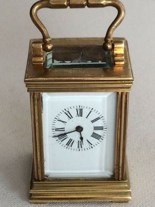 Vintage Miniature French 8 Day Carriage Clock,  Key In