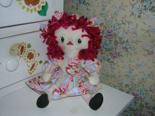 Primitive Raggedy Ann Doll Strawberry Shortcake Annie Handmade Folk Art