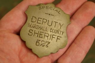 Antique C.  D.  Reese 57 Warren St Obsolete Marshall Country Special Deputy Badge
