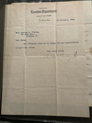 William Mckinley Signed Letter - 25th President Of The United States