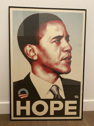 El Mac " Obama " Hope 2008 Campaign Poster Ap Framed