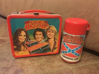 Vintage 1980 The Dukes Of Hazzard Aladdin Lunch Box W/ Thermos