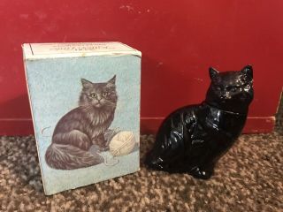 Vintage Avon Kitten Little Black Cat Perfume Bottle W/box