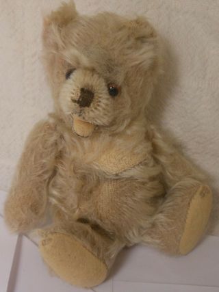 Charming Vintage Mohair Stuffed Jointed Teddy Bear Toy,  Glass Eyes