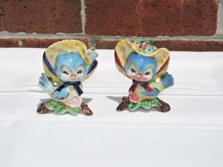 Adorable Vintage Py Bluebird Salt And Pepper Shakers