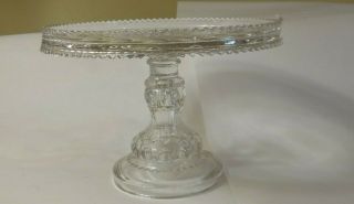 Vintage Crystal Pedestal Round Cake Plate Stand -