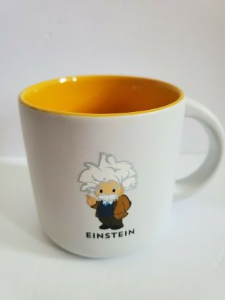 Albert Einstein Coffee Tea Mug Whate Matte Outside Yellow Inside 14 Oz
