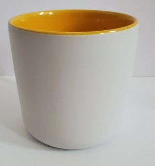 Albert Einstein Coffee Tea Mug whate matte outside yellow inside 14 oz 2