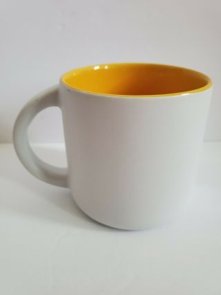 Albert Einstein Coffee Tea Mug whate matte outside yellow inside 14 oz 3