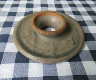 Antique Crock Lid,  Stoneware,  Redware 3 Gallon Gray Salt Glaze,  5 - 7/8  Diameter