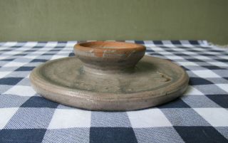 Antique Crock LID,  Stoneware,  Redware 3 Gallon Gray Salt Glaze,  5 - 7/8  Diameter 2