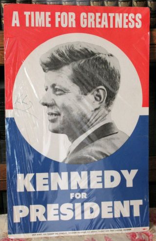 Rare And Outstanding John Kennedy Jfk Campaign Poster