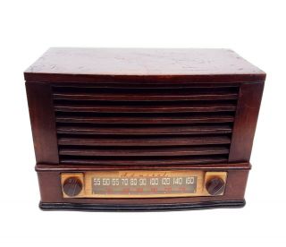 Vintage 1946 Admiral Tube Radio Model 6t04 - 5b1 Wooden Mid Century Usa