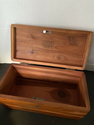 Vintage LANE Cedar Chest Miniature Salesman Sample Jewelry Trinket Wood Box 9” 2