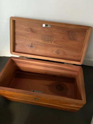 Vintage LANE Cedar Chest Miniature Salesman Sample Jewelry Trinket Wood Box 9” 3