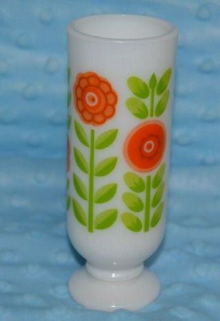 Vintage Milk Glass Espresso Mug Avon Mod Orange Cup Bud Vase Shot Glass