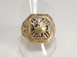 Vintage 1950s Knights Templar Masonic Signed 10k Gold Men 