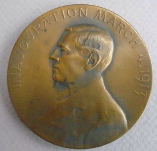1913 Official President Woodrow Wilson Inaugural Bronze Medal 2 3/4” 3000 Minted