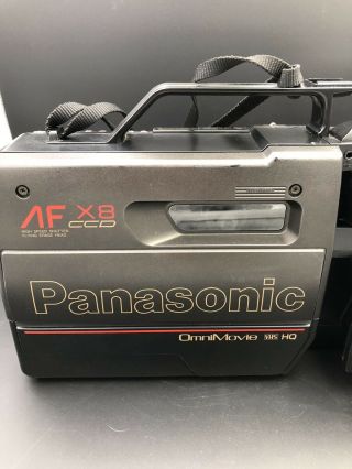 Vintage Panasonic AF X8 CCD Omnimovie VHS HG Video Camcorder Camera PV - 420D Case 3