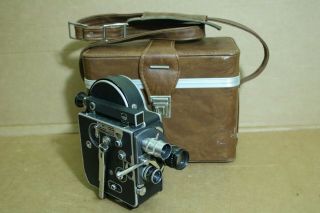 Vintage Bolex Pillard H8 8mm Movie Camera With 3 Lenses & Bag