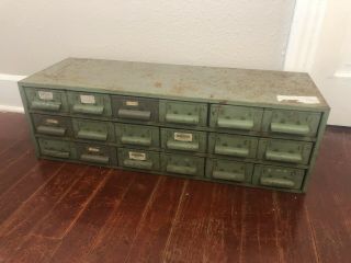 Vintage Parts Cabinet 18 Drawer Metal Parts Bin 18 Drawer