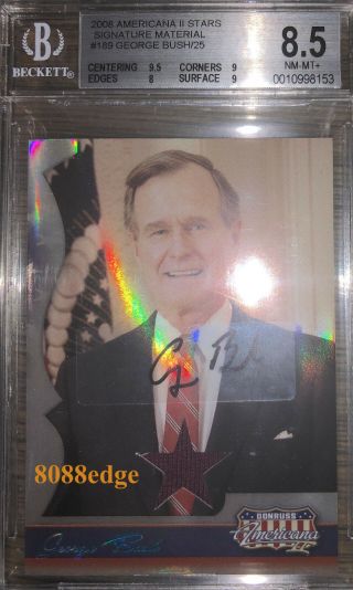 2008 Americana Swatch Auto: George H.  W Bush 4/25 Autograph Us Presidential Bgs