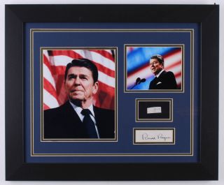 Ronald Reagan Custom Framed Display With Hand Written Word From Letter Jsa Loa