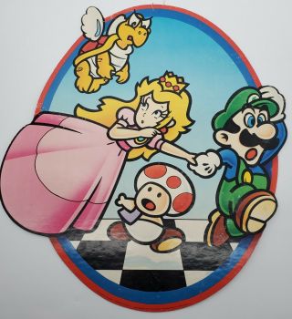 Mario Bros Mcdonalds In - Store Advertising Sign Vintage 1990 Nintendo Nes 2