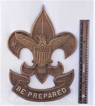 Large Solid Bronze Metal Boy Scouts Of America Logo Bsa Wall Plaque Be Prepared